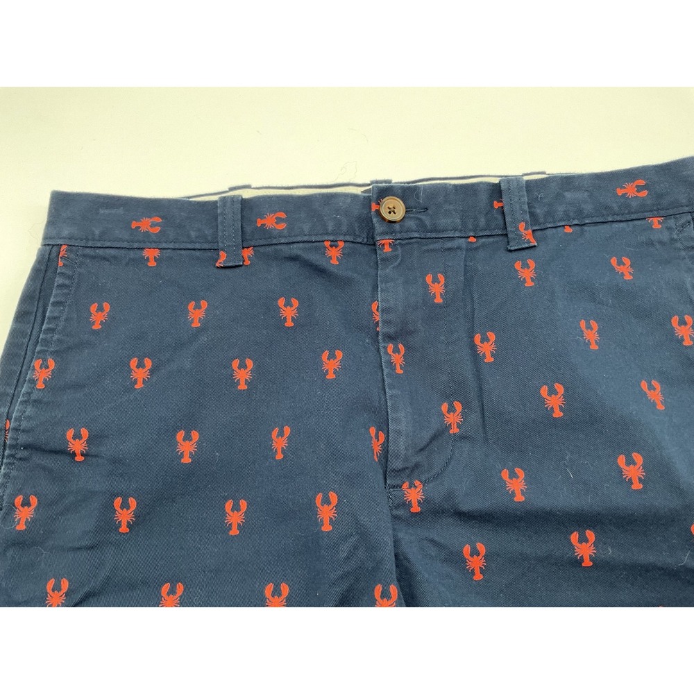 J.Crew Lobster Print Shorts Preppy Casual Flat Front Size 33 - Picture 2 of 10